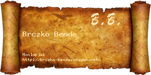 Brczko Bende névjegykártya